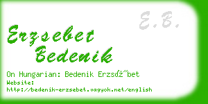 erzsebet bedenik business card